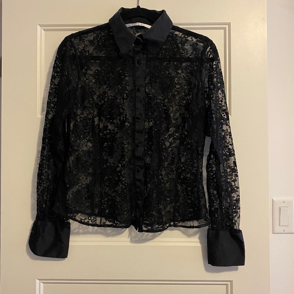 Zara Woman Black Lace Blouse